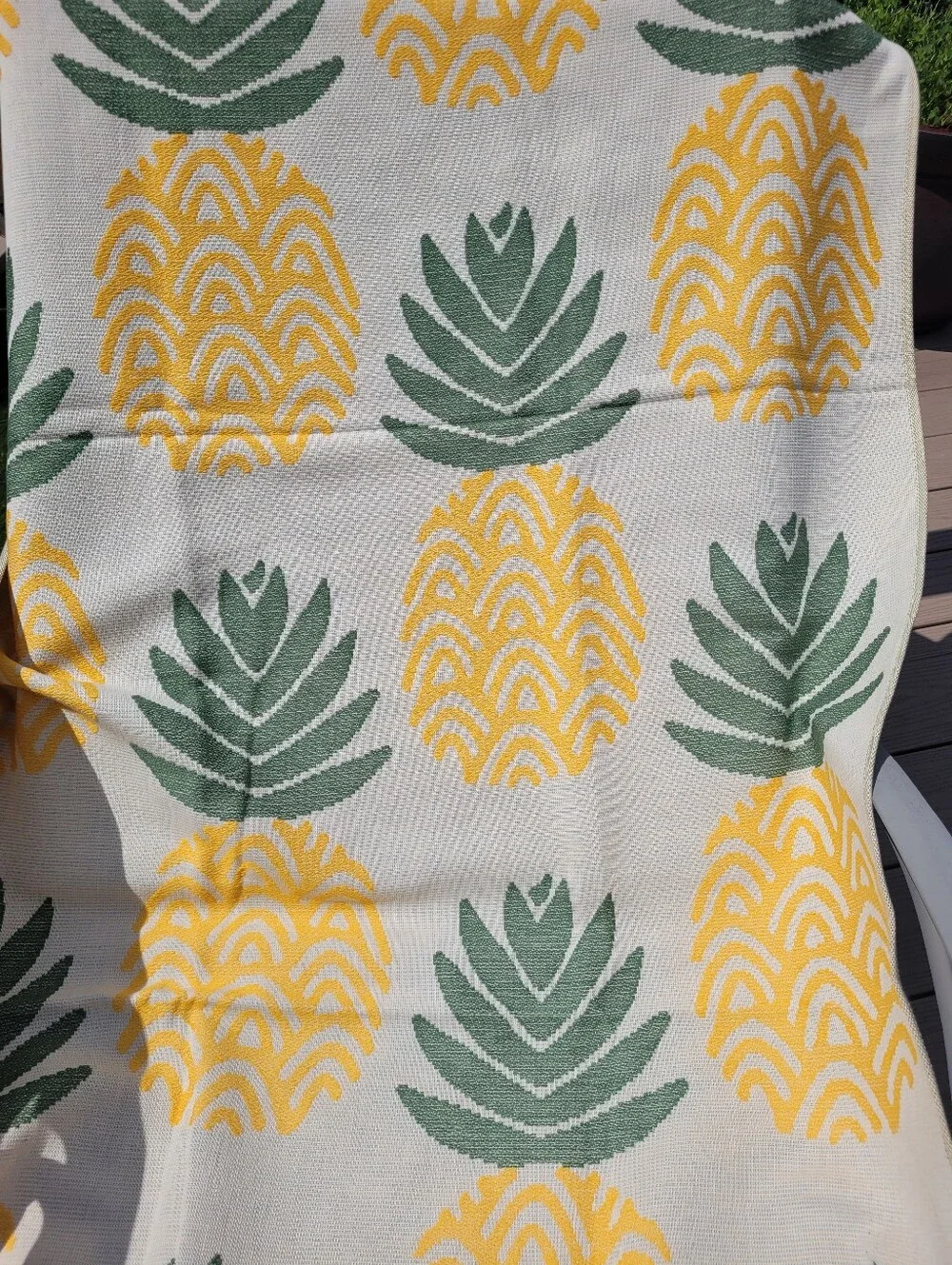 NEW Bianca Pineapple Print Fringed Beach Towel in Yellow & Green
